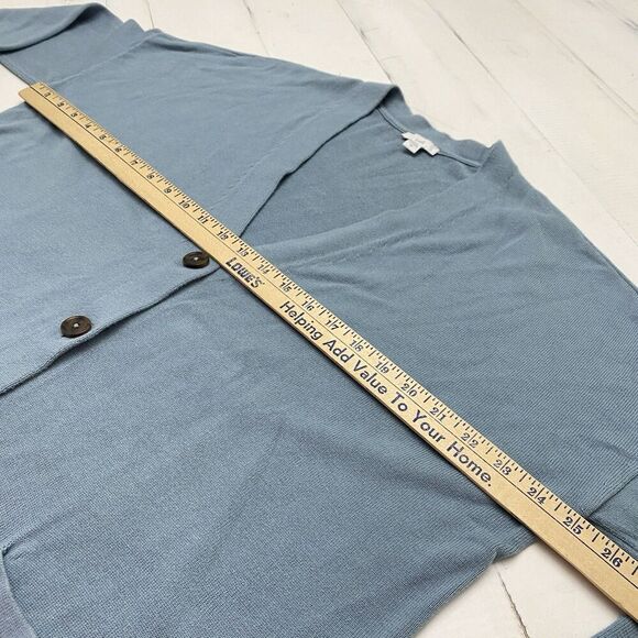 J Jill Women's XL Aqua Button Front Cardigan Sweater Cotton Blend 3/4 Sleeve - Picture 7 of 13